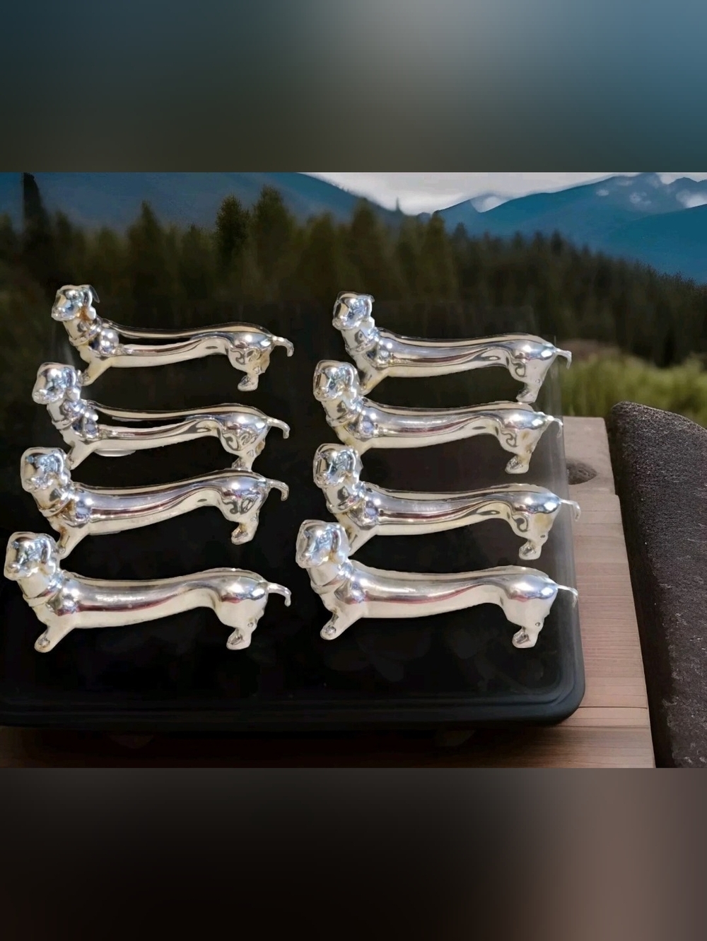 8 Dachshund Weiner Dog Chopstick Rests Flatware Rests